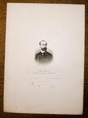 Bild des Verkufers fr Stahlstich-Portrt von Weger nach einer Photographie. Sadi Carnot, Prsident der franz. Republik. zum Verkauf von Antiquariat Thomas Rezek