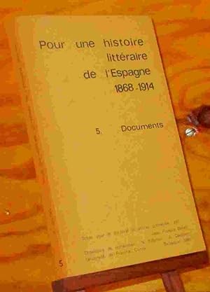 Imagen del vendedor de POUR UNE HISTOIRE LITTERAIRE DE L'ESPAGNE - DOCUMENTS a la venta por Livres 113