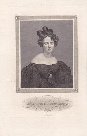 Wilhelmine Schröder-Devrient (1804-1860), Stahlstich um 1845 von Carl Mayer, Blattgröße: 23 x 14,...