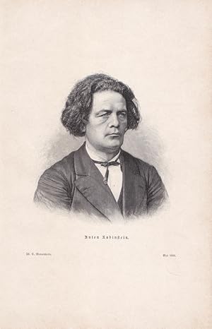 Anton Rubinstein (1829-1894), Holzschnitt von 1895 mit Brustportrait, Blattgröße: 25,7 x 16,5 cm,...