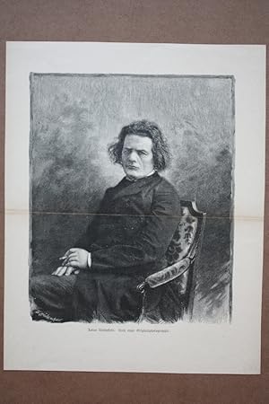 Anton Rubinstein (1829-1894), schöner Holzstich um 1885 nach einer Originalphotographie, Blattgrö...