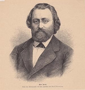 Max Bruch (1838-1920), Holzstich um 1880, Blattgröße: 19,5 x 18,5 cm, reine Bildgröße: 18 x 14,5 cm.