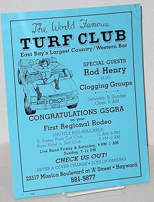 The World Famous Turf Club: East Bay's largest country/western bar [handbill] special guests Rod ...