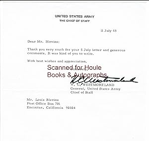 Typed Letter Signed ("W.C. Westmoreland")