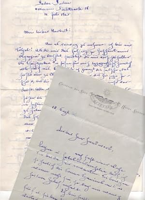 Bild des Verkufers fr Eigenhndig geschriebener Brief mit Unterschrift. 16.Juli 1965. 1 Blatt beidseitig beschrieben. zum Verkauf von Aegis Buch- und Kunstantiquariat