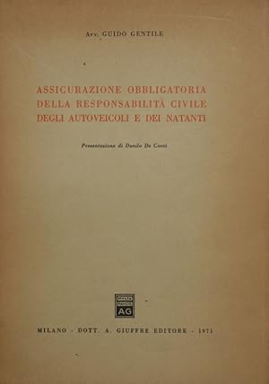 Immagine del venditore per Assicurazione obbligatoria della responsabilit� civile degli autoveicoli e dei natanti venduto da Antica Libreria di Bugliarello Bruno S.A.S.