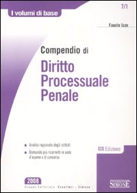 Bild des Verkufers fr Compendio di diritto processuale penale zum Verkauf von Libro Co. Italia Srl