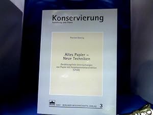 Bild des Verkufers fr Altes Papier - neue Techniken : zerstrungsfreie Untersuchungen von Papier mit Festphasenmikroextraktion (SPME). Konservierung ; Bd. 3 zum Verkauf von Antiquariat Michael Solder