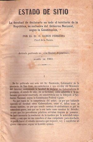 Imagen del vendedor de ESTADO DE SITIO / ESTUDIOS SOBRE LA APLICACION DE LA JUSTICIA FEDERAL NORTE AMERICANA A LA ORGANIZACION ARGENTINA / ESTUDIOS SOBRE EL BANCO HIPOTECARIO / INFORME SOBRE LAS REFORMAS PROPUESTAS POR LA COMISION REVISORA DEL CODIGO DE COMERCIO a la venta por Buenos Aires Libros