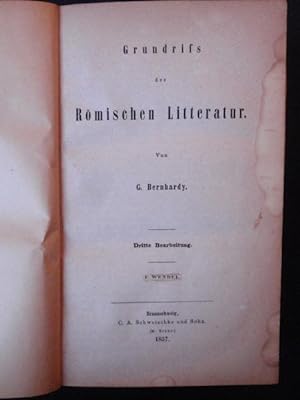 Bild des Verkufers fr Grundriss der Rmischen Literatur. Dritte Bearbeitung. zum Verkauf von Antiquariat Klabund Wien