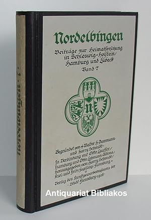 Bild des Verkufers fr Nordelbingen. Beitrge zur Heimatforschung in Schleswig-Holstein, Hamburg und Lbeck. Band 7 (1928). Mit 152 Abbildungen im Text und auf 20 Tafeln sowie 13 Karten. Daneben 5 ausfaltbare Karten "Zur Geschichte der Bedeichung und Kartographie der Dagebller Bucht" als Beilage in einer Deckeltasche. zum Verkauf von Antiquariat Bibliakos / Dr. Ulf Kruse