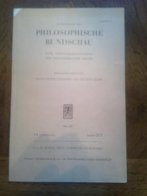 Immagine del venditore per Philosophiche Rundschau Eine Vierteljahresschrift Fur Philosphiche Kritik venduto da Collectorsemall