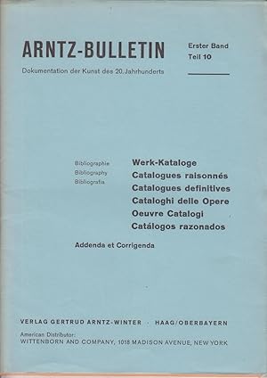 Immagine del venditore per Arntz-Bullentin - Dokumentation der Kunst des 20. Jahrhunderts - - Erster Band Teil 10 - venduto da Allguer Online Antiquariat