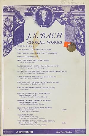 Seller image for J.S. Bach Choral Works - Christmas Oratorio for Chorus, Soli and Orchestra, Vocal Score for sale by CorgiPack