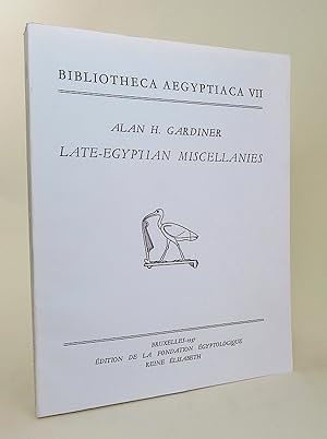 Bild des Verkufers fr Late-Egyptian Miscellanies. (Bibliotheca Aegyptiaca, VII). zum Verkauf von Librarium of The Hague