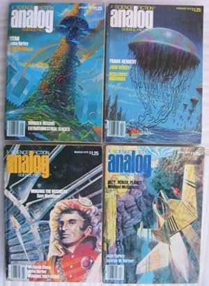 Imagen del vendedor de Analog Science Fiction - Science Fact January February March & April 1979, featuring "Titan" by John Varley, in 4 Issues + Songs of a Sentient Flute, Redeemer, Mayfair, Duty Honor Planet, Breaking the Game, The Santa Clause Problem, Final Solution a la venta por Nessa Books