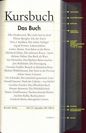 Bild des Verkufers fr Das Buch. Kursbuch Heft 133. zum Verkauf von Rheinlandia Verlag