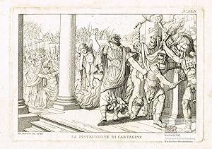 La distruzione di Cartagine. Grausame Szenen bei der Zerstörung Karthagos durch die Römer im drit...
