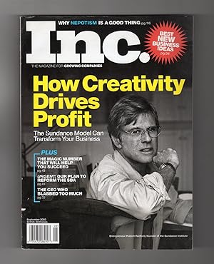 Inc. Magazine - September, 2003. Robert Redford Cover - Sundance Business Model; SBA Reform / Hec...