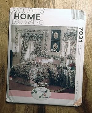 Imagen del vendedor de McCALL'S SEWING PATTERN: #7031: HOME DECORATING: Comforter Cover, Pleated Bedskirt. Ruffled Pillow Shams, Ruffled Neckroll, Curtains & Table Cloths a la venta por 100POCKETS