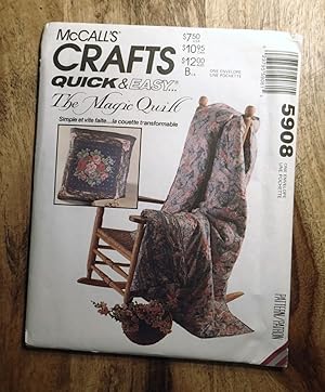 Imagen del vendedor de McCALL'S SEWING PATTERN: #5908: McCALL'S CRAFTS, QUICK & EASY: The Magic Quilt with Front Pocket & Tote a la venta por 100POCKETS