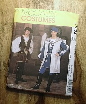 Seller image for McCALL'S SEWING PATTERN: #2802: McCALL'S COSTUMES: Men's Renaissance Surcoat, Tunic, Shirt, Leggings & Hat: Size Y: Sml-Med for sale by 100POCKETS