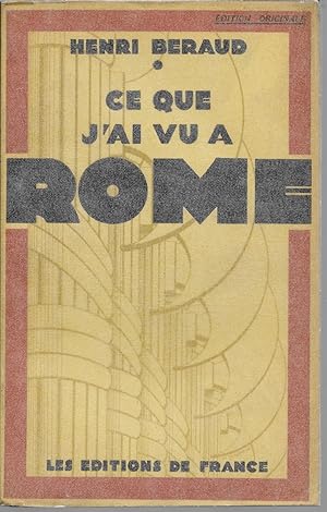 Ce que j'ai vu à Rome