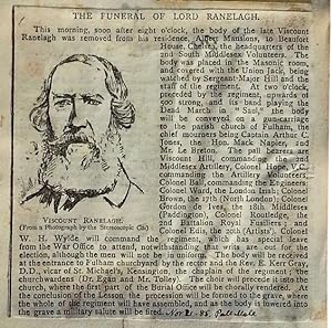 Manuscript - Obituary & Photograph of Lord Ranelagh