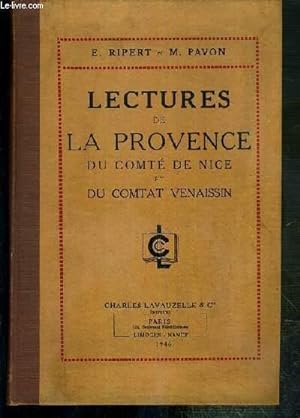 Bild des Verkufers fr LECTURES DE LA PROVENCE DU COMTE DE NICE ET DU COMTAT VENAISSON zum Verkauf von Le-Livre