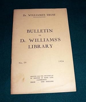 Bulletin of Dr Williams's Library No.59 1954