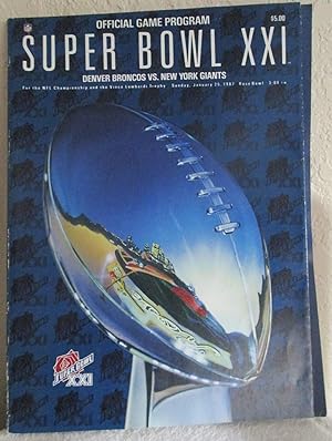 Official Game Program Super Bowl XXI (1987) Broncos Vs. Giamts