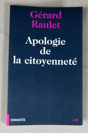 Immagine del venditore per Apologie de la citoyennet. venduto da Latulu