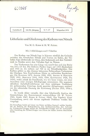 Immagine del venditore per Lithofazies und Gliederung des Karbons von Ntsch. Sonderdruck aus Carinthia II, S. 7-17, 160.-180 Jahrgang, Klagenfurt 1970. venduto da Antiquariat Bookfarm
