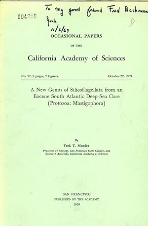 Image du vendeur pour A New Genus of Silicoflagellata from an Eocene South Atlantic Deep-Sea Core (Protozoa: Mastigophora). Occasional Papers of the California Academy of Sciences, No. 77, 7 pages, 7 figures, October 22, 1969. mis en vente par Antiquariat Bookfarm