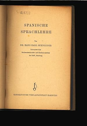 Imagen del vendedor de Spanische Sprachlehre. a la venta por Antiquariat Bookfarm