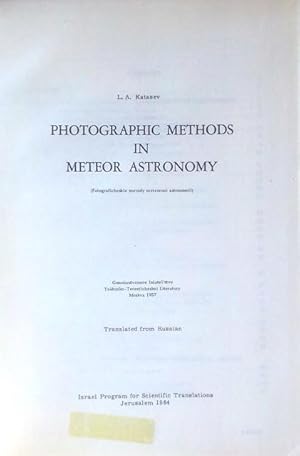 Photographic methods in meteor astronomy