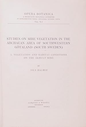 Studies on mire vegetation in the archaean area of southwestern Götaland (south Sweden)