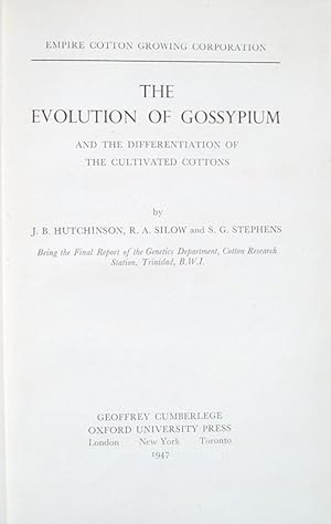 Image du vendeur pour The evolution of Gossypium and the differentiation of the cultivated cottons mis en vente par Acanthophyllum Books