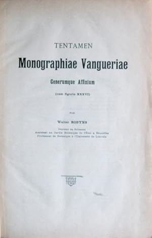 Imagen del vendedor de Tentamen monographiae Vangueriae generumque affinium a la venta por Acanthophyllum Books