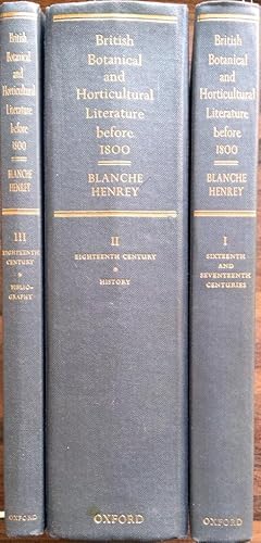 British botanical and horticultural literature before 1800; 3 volume set.