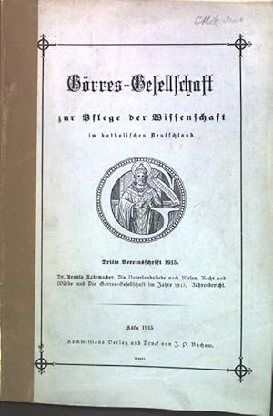 Bild des Verkufers fr Die Vaterlandsliebe nach Wesen, Recht und Wrde: Eine sozial-philosophische Studie. Grres-Gesellschaft zur Pflege der Wissenschaft im katholischen Deutschland, Dritte Vereinsschrift; zum Verkauf von books4less (Versandantiquariat Petra Gros GmbH & Co. KG)