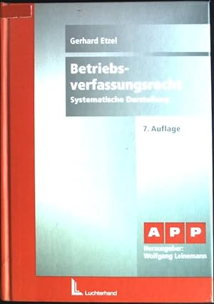 Bild des Verkufers fr Betriebsverfassungsrecht APP zum Verkauf von books4less (Versandantiquariat Petra Gros GmbH & Co. KG)