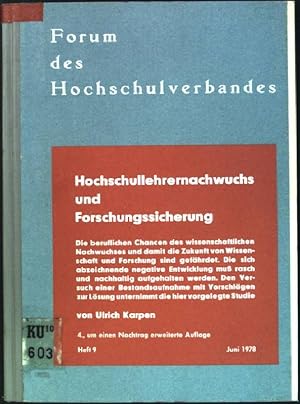 Image du vendeur pour Hochschullehrernachwuchs und Forschungssicherung Forum des Hochschulverbandes; Heft 9 mis en vente par books4less (Versandantiquariat Petra Gros GmbH & Co. KG)