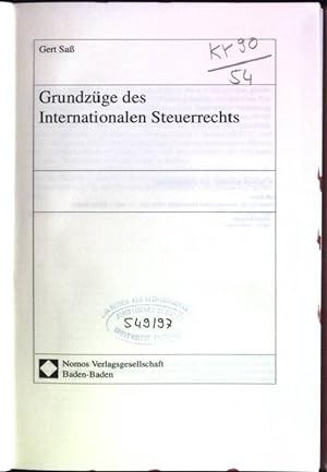 Bild des Verkufers fr Grundzge des internationalen Steuerrechts Recht kompakt zum Verkauf von books4less (Versandantiquariat Petra Gros GmbH & Co. KG)