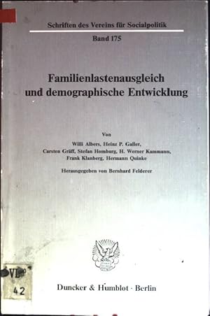 Seller image for Familienlastenausgleich und demographische Entwicklung. Schriften des Vereins fr Socialpolitik; 175 for sale by books4less (Versandantiquariat Petra Gros GmbH & Co. KG)
