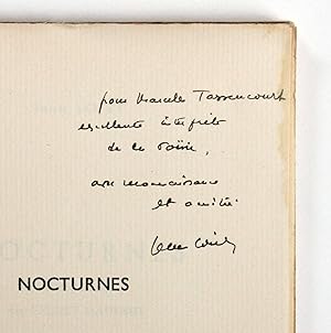 Nocturnes. Introduction par Thierry Maulnier [Envoi autographe signé de Jean Loisy à Marcelle Tas...