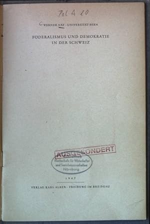 Imagen del vendedor de Fderalismus und Demokratie in der Schweiz. a la venta por books4less (Versandantiquariat Petra Gros GmbH & Co. KG)