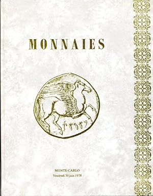 Collections de Monnaies : Catalogue de Vente Encheres Publique Vendredi 30 Juin 1978 a Monte Carlo