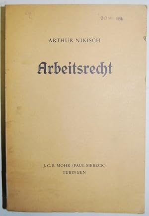 Seller image for ARBEITSRECHT for sale by Fbula Libros (Librera Jimnez-Bravo)