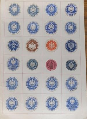 Konvolut mit 24 Siegelmarken verschiedener Kaiserlicher Postämter, Bahnpostämter, Fernsprechämter...
